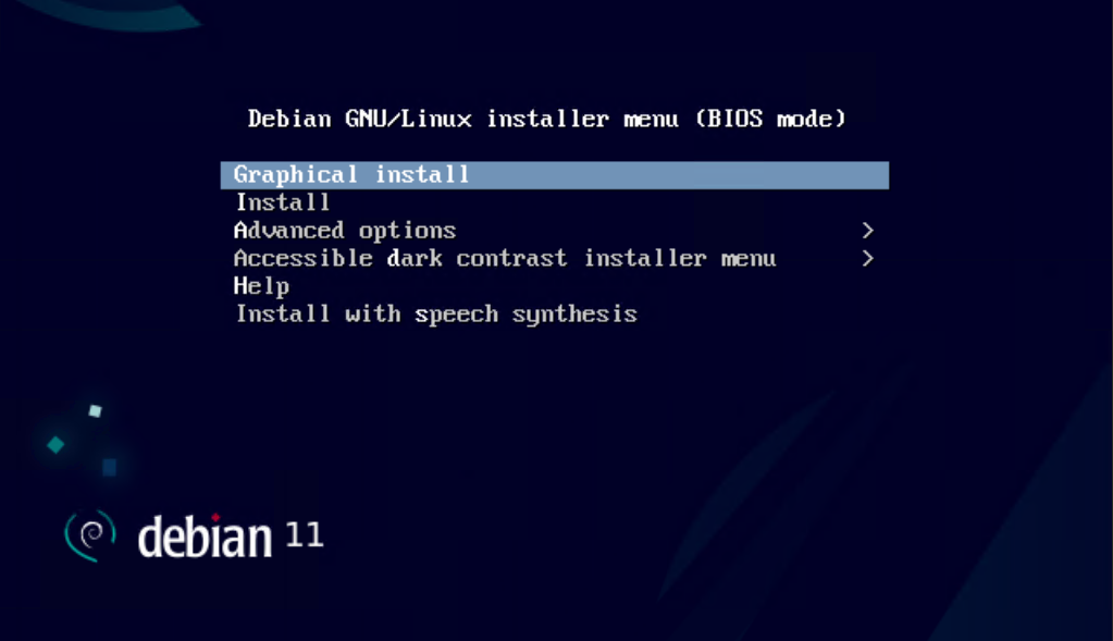 Установка Debian
1 Шаг