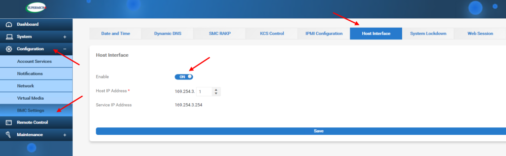 Supermicro BMC Host Interface - сетевой интерфейс enx